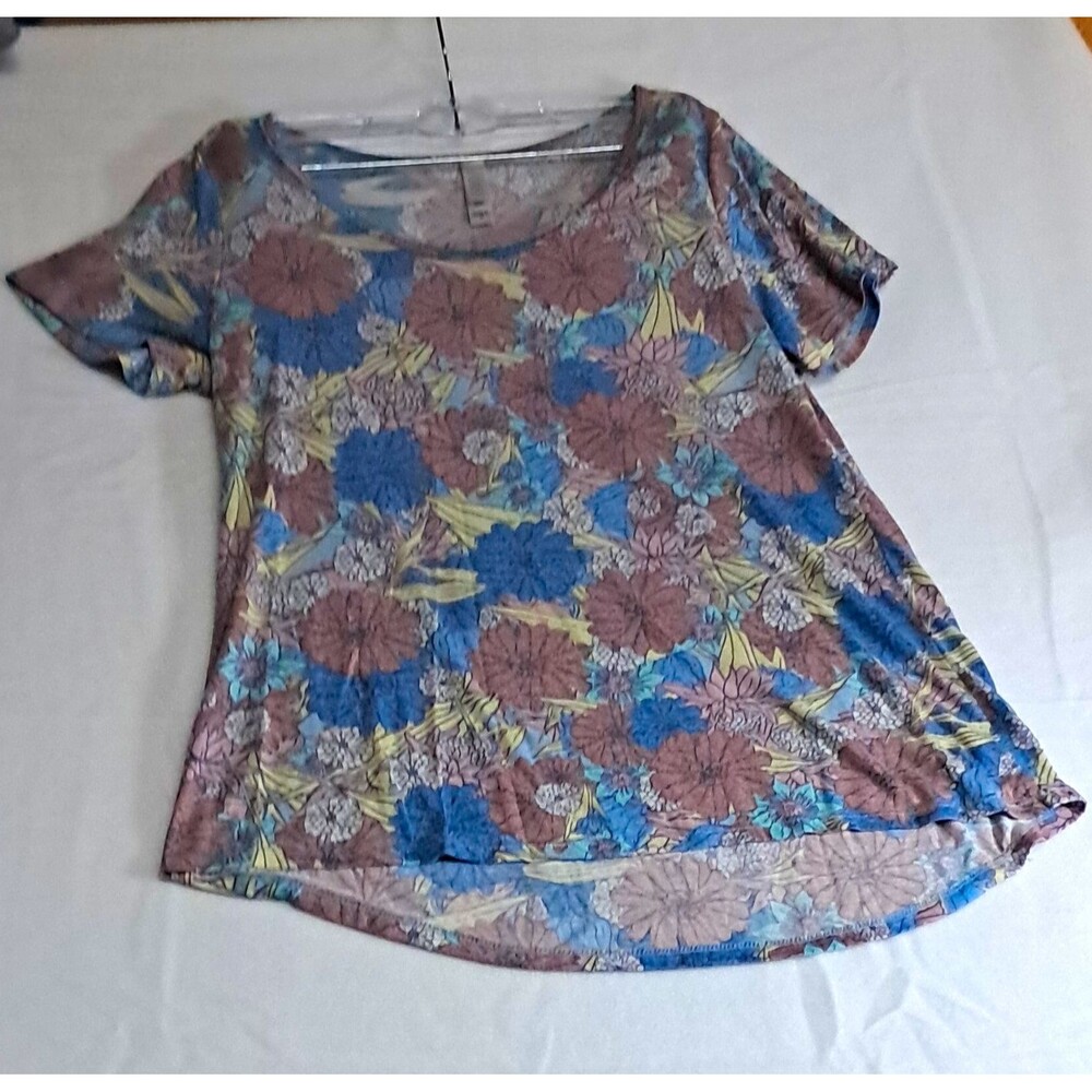 LuLaRoe Women’s S Multicolor Floral Round Neck Short Sleeve T-Shirt